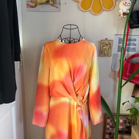 CMEO Collective Orange Sherbet Blindfold Dress Tie-Dye 8 - Picture 2 of 8